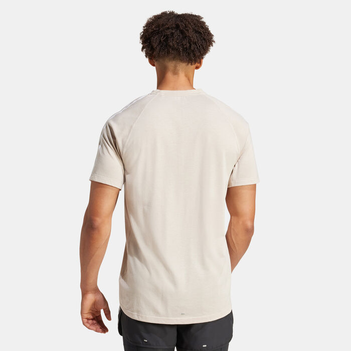 اديداس تيشيرت الجري اون ذا رن 3 سترايبس للرجال بيج image number 1