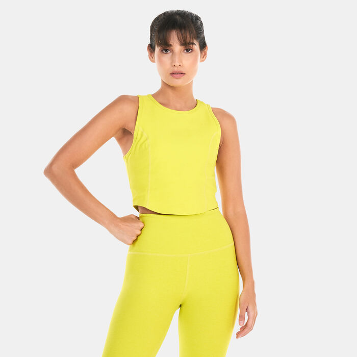 بيوند يوغا تيشيرت بلا أكمام سبيسداي موتيفيت كروبد للنساء بنفسجي image number 0