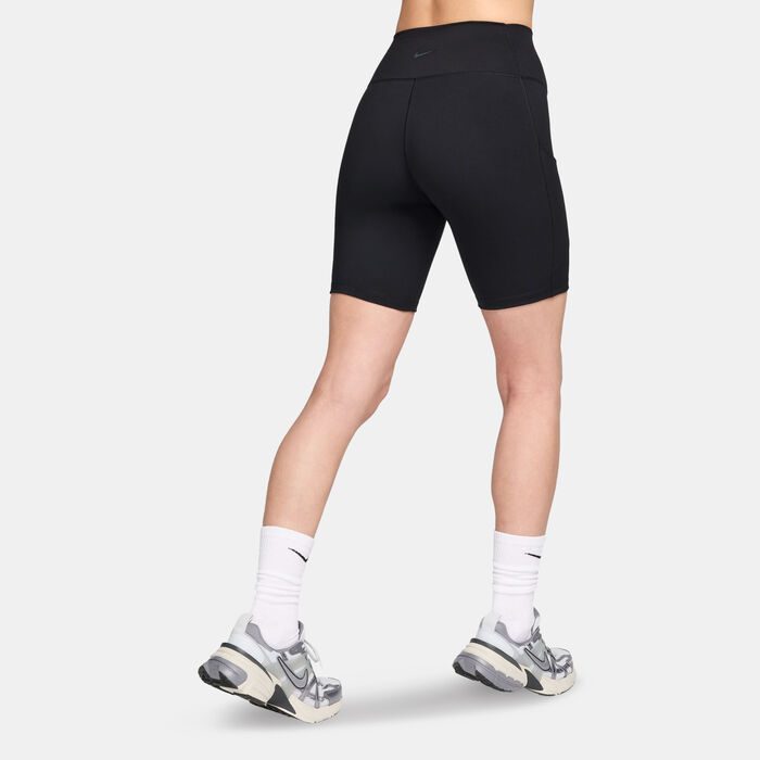 نايكي ون شورت بايكر بخصر مرتفع للنساء أسود image number 1