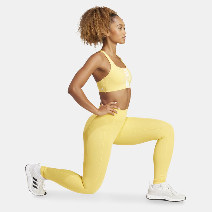 اديداس صدرية رياضية باور إمباكت بدعم متوسط للنساء أصفر image number 2