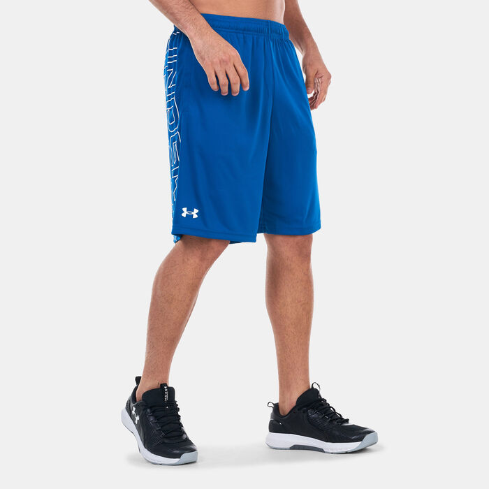 اندر ارمر شورت التمرين UA تَك ووردمارك جرافيك للرجال أزرق image number 0