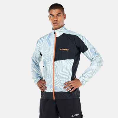 اديداس جاكيت تيريكس تريل رانينج برينتد ويند للرجال أخضر