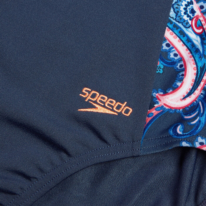 سبيدو بدلة السباحة برينتد للنساء - قطعة واحدة أزرق image number 4