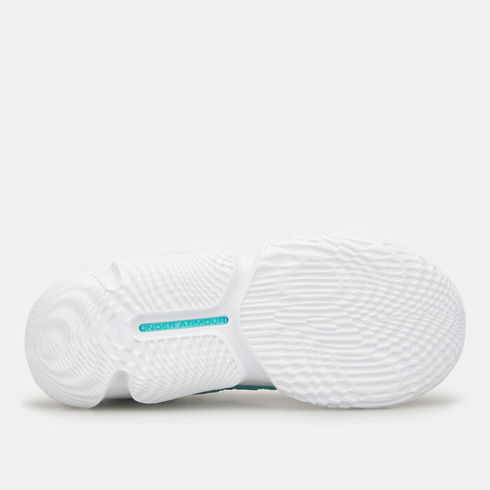 اندر ارمر حذاء كرة السلة UA فلو بريك ثرو 4 ستارت اوف سيزون للنساء أزرق image number 4