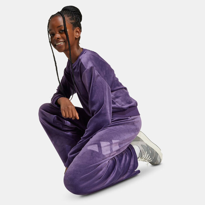 اديداس بنطال سيزونال إسينشالز هوليداي باك للأطفال بنفسجي image number 3