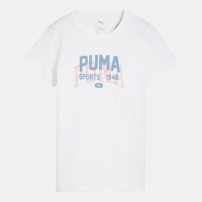 بوما تيشيرت جرافيك فارسيتي للنساء أبيض