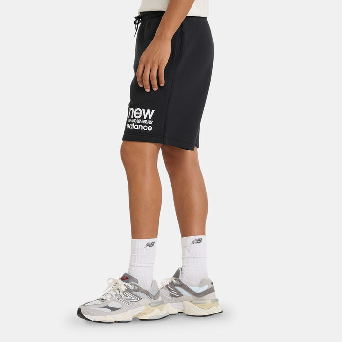 نيو بالانس شورت سبورت إسينشالز فليس جرافيك للرجال أسود image number 2