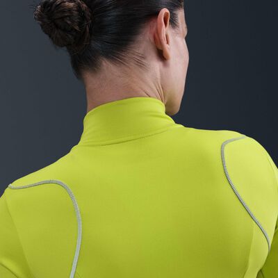 نايكي تيشيرت الجري سويفت ثيرما-فت بربع سحاب للنساء أخضر
