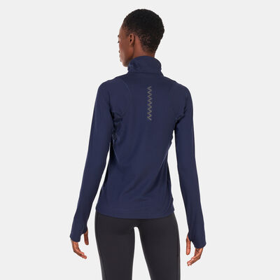 اديداس تيشيرت رن فاست 1/2 سحاب للنساء أزرق