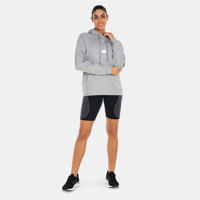 اديداس هودي اوفرسايزد للنساء رمادي image number 2