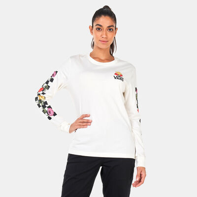 فانس تيشيرت بوبي تشيك بأكمام طويلة للنساء بيج