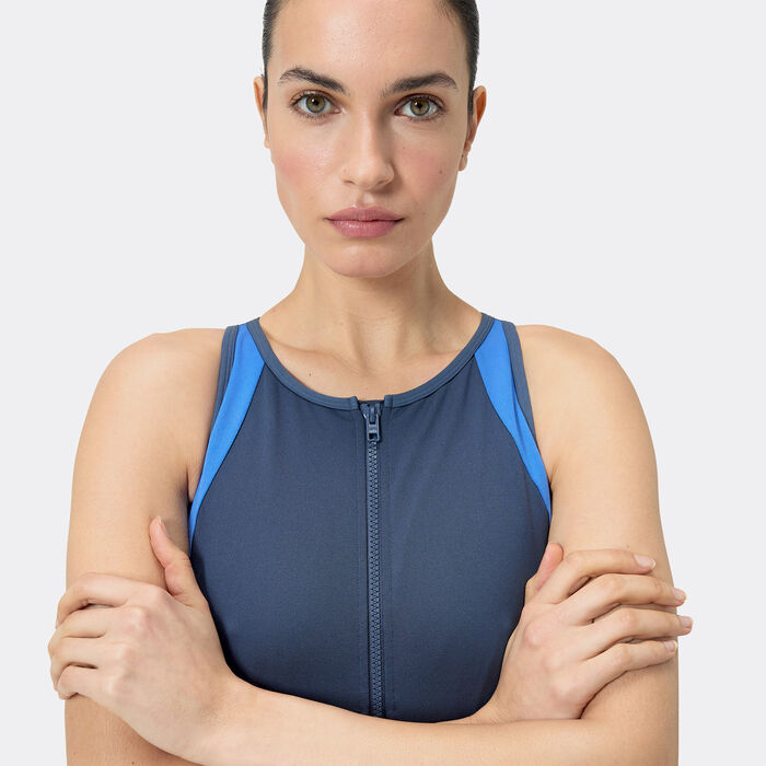 سبيدو بدلة السباحة برينتد للنساء - قطعة واحدة أزرق image number 3