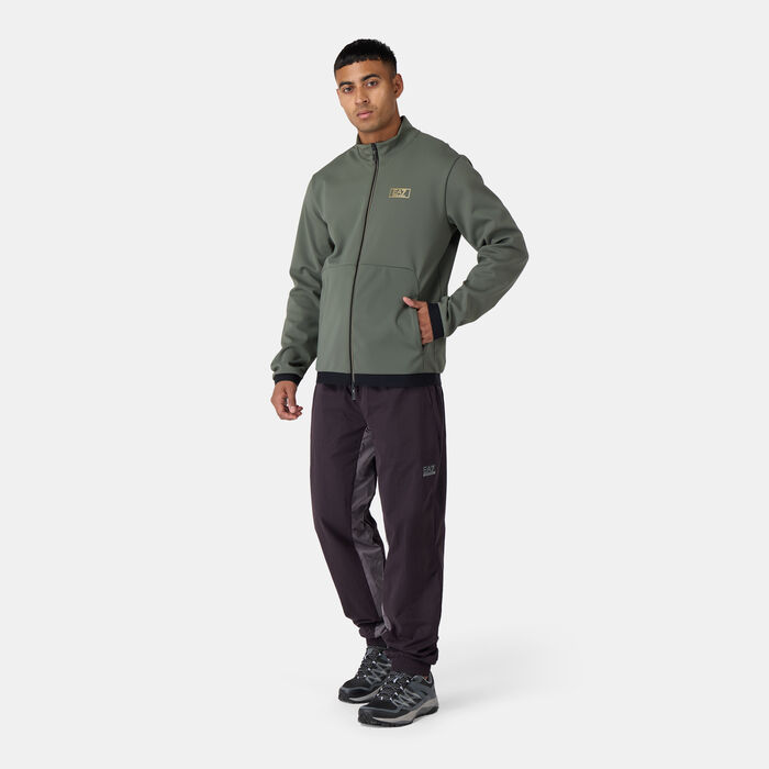 اي ايه 7 امبوريو ارماني جاكيت ترين ليبل بسحاب كامل للرجال أخضر image number 2