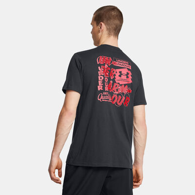 اندر ارمر تيشيرت فينتيدج للرجال أسود