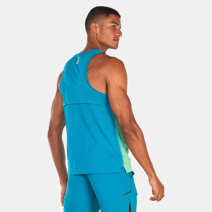 اندر ارمر تيشيرت UA ستيكر ويند تانك للرجال أخضر image number 1