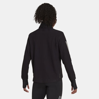 اديداس تيشيرت اون ذا رن 1/2 سحاب للنساء أسود