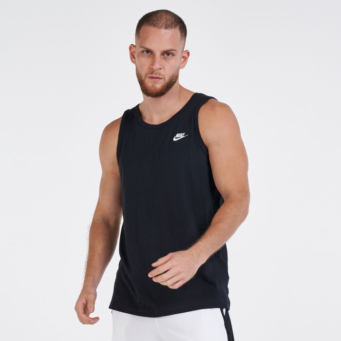 نايكي سبورتسوير كلوب تيشيرت بلا أكمام للرجال أسود image number 0