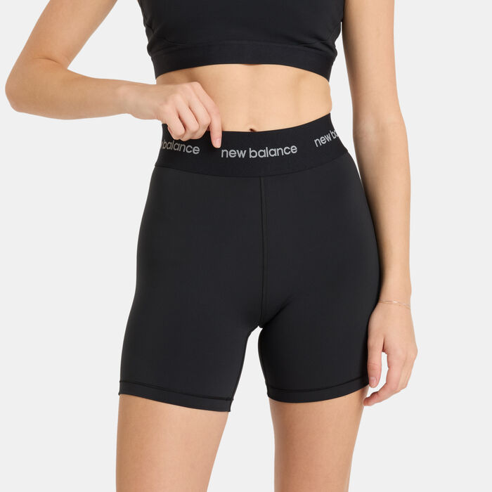 نيو بالانس شورت ركوب الدراجة سليك سبورت للنساء أسود image number 5