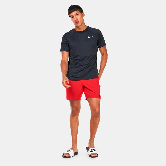 نايك سويم تيشيرت السباحة هايدروجارد للرجال أسود image number 2