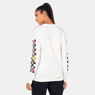 فانس تيشيرت بوبي تشيك بأكمام طويلة للنساء بيج