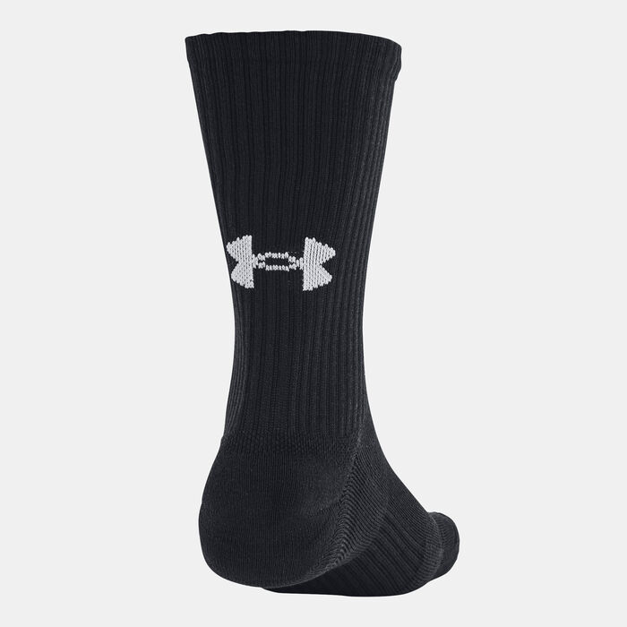 اندر ارمر جوارب كرو رياضية قطنية (3 أزواج) أسود image number 1