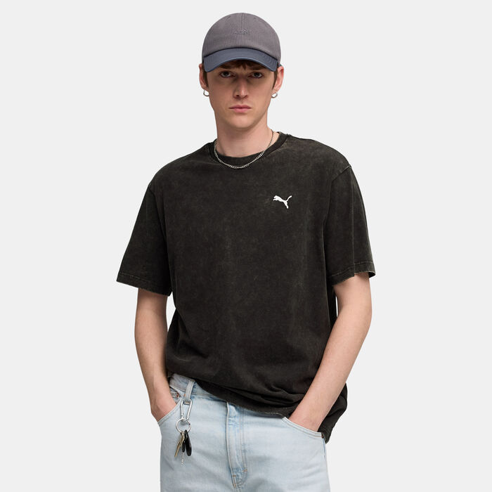 بوما تيشيرت اسينشالز إليفيتد ووش للرجال أسود image number 0