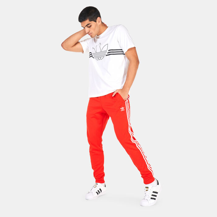 اديداس اورجينال بنطال اديكلر كلاسيكس برايم بلو SST تراك للرجال أحمر image number 2