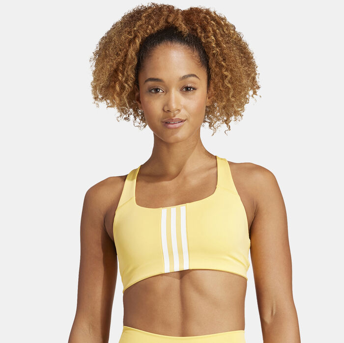 اديداس صدرية رياضية باور إمباكت بدعم متوسط للنساء أصفر image number 0