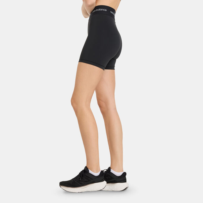 نيو بالانس شورت ركوب الدراجة سليك سبورت للنساء أسود image number 2