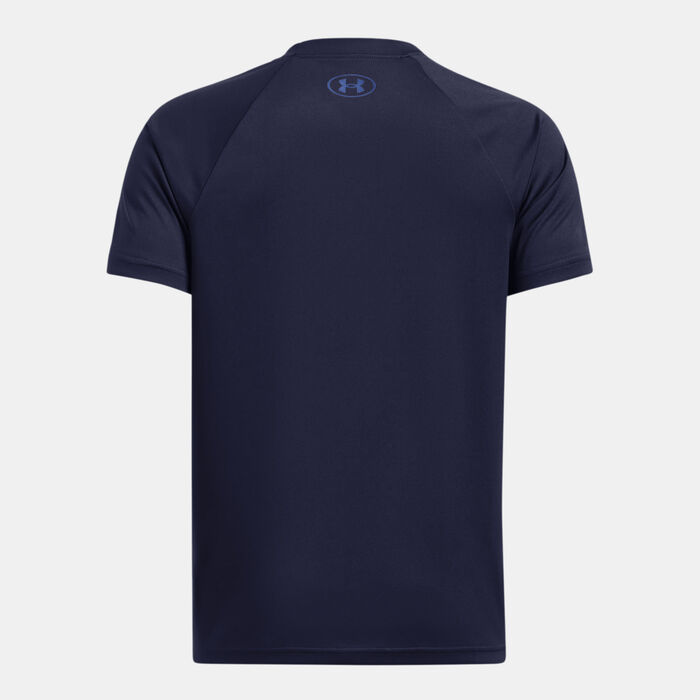 اندر ارمر تيشيرت التمرين UA تك ووردمارك لوجو للاطفال أزرق image number 1