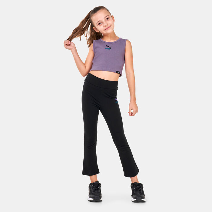 بوما تيشيرت بلا أكمام كلاسيكس كروبد للاطفال بنفسجي image number 2