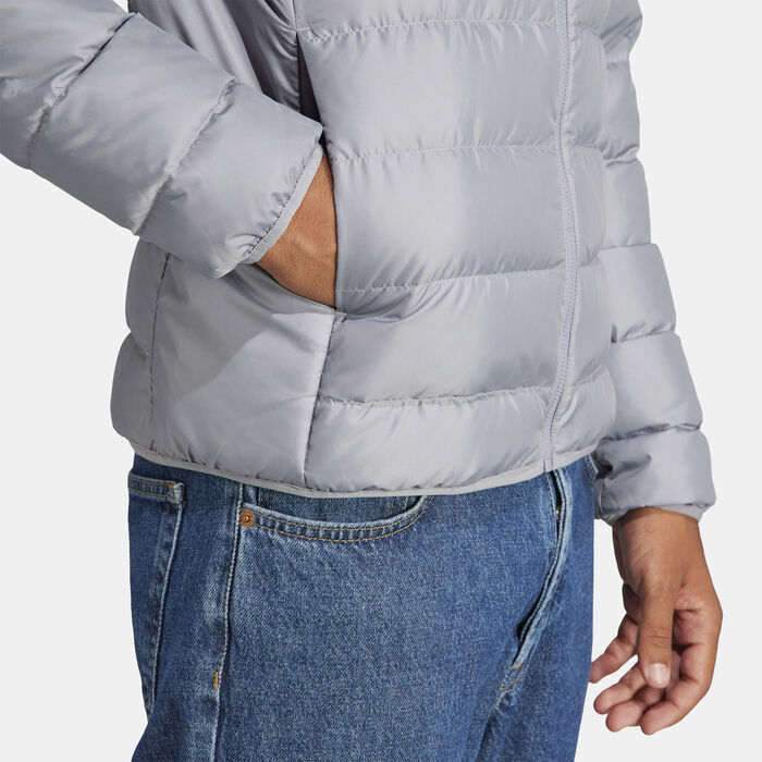 اديداس جاكيت اسنشالز لايت داون للرجال رمادي image number 3