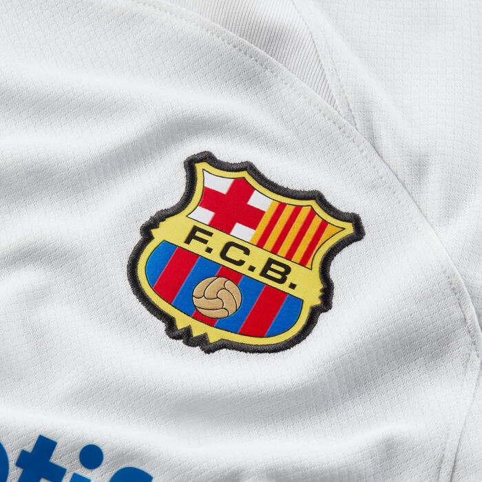 نايكي تيشيرت كرة القدم FC برشلونة دراي-فت ستاديوم الاحتياطي للاطفال الكبار أبيض image number 3