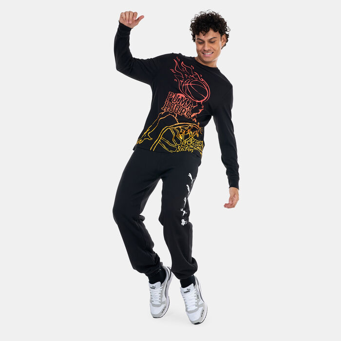 بوما تيشيرت كرة السّلة بلو برينت للرجال أسود image number 2