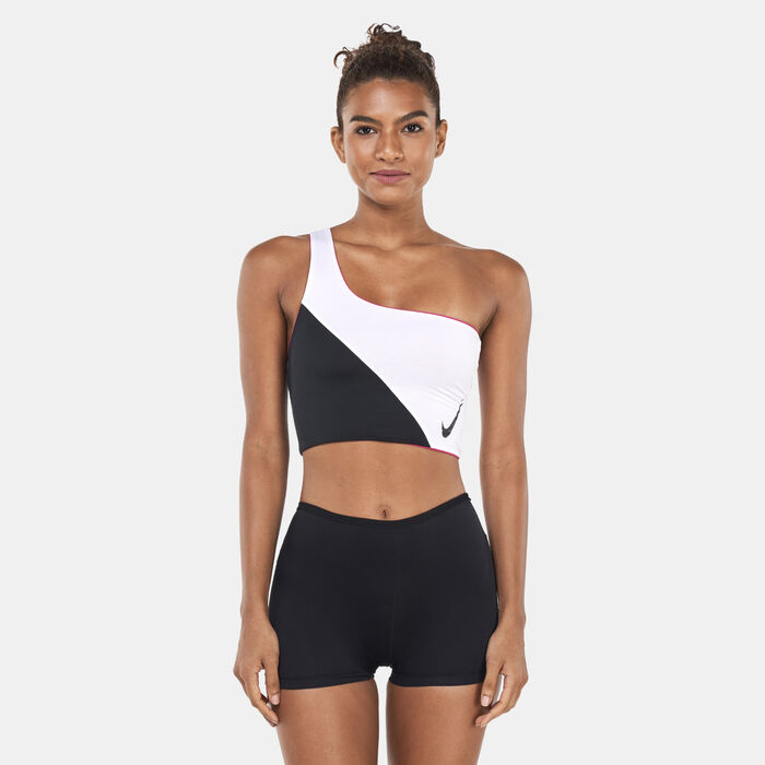 نايك سويم لباس بيكيني علوي سويم كلر-بلوك 3-في-1 للنساء أسود image number 0